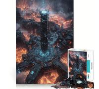 Puzzle de Science-Fiction Tour au-Dessus de la Lave 1000 pièces pour Adultes Jeu de réflexion Intelligent et Amusant Découpe précise Illustration (38x26cm)