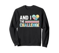 Puzzle de Sensibilisation à l'Autisme en Forme de cœur I Love The Challenge Sweatshirt