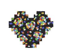 Puzzle de sensibilisation à l'autisme en forme de cœur pour la Saint-Valentin, un anniversaire, un mariage