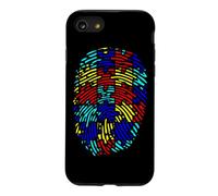 Puzzle de Sensibilisation à l'Autisme et aux Empreintes digitales Couleur Neurodiversité Coque pour iPhone SE (2020) / 7/8