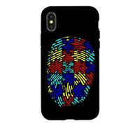 Puzzle de Sensibilisation à l'Autisme et aux Empreintes digitales Couleur Neurodiversité Coque pour iPhone X/XS