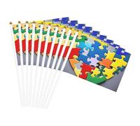 Puzzle de sensibilisation à l'autisme - Imprimé cœur - Drapeau double face - Drapeaux double face - Décoration d'intérieur