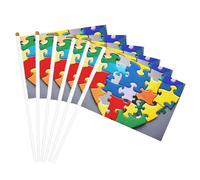 Puzzle de sensibilisation à l'autisme - Imprimé cœur - Drapeau double face - Drapeaux double face - Décoration d'intérieur