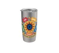 Puzzle de sensibilisation à l'autisme Sunfower Acceptation Respect Amour Gobelet isotherme en acier inoxydable double paroi