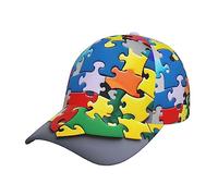 Puzzle de sensibilisation à l'autisme - Unisexe - Taille réglable - Casquette de baseball tendance - Pour la course à pied et les activités de plein air en toutes saisons - Pièces de puzzle de