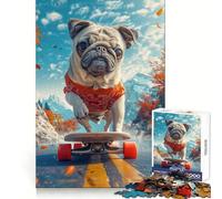 Puzzle de Skate Carlin pour Adultes, 1000 pièces, thème Souvenirs, Améliorations, Moments paisibles, Découpe serrée, Liste de souhaits du Père Noël (38x52cm)