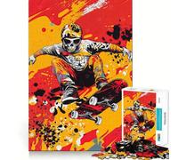 Puzzle de Skateur à tête de Mort pour Adolescents, 1000 pièces, Jeu de logique, Amusement d'intérieur, Bords précis, pièce de Collection 50x75cm