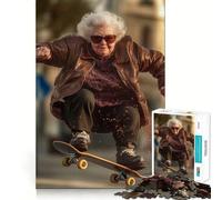 Puzzle de Skateur Senior 1000 pièces pour Adolescents, Jouet de Train logique, léger et Relaxant, découpe Lisse, décoration Murale (38x26cm)