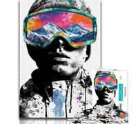 Puzzle de Ski 1000 pièces pour Adolescents, Jouet éducatif et décompressant, idéal comme Cadeau (38x26cm)