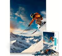 Puzzle de Ski Vintage pour Adolescents, 1000 pièces, Jouet Intelligent, Loisirs, découpe précise, Cadeau saisonnier 38x26cm
