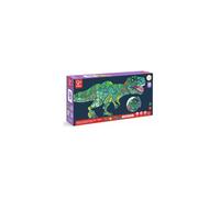 Puzzle de sol géant Hape Dinosaur 200 pièces poster éducatif bleu