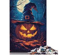 Puzzle de sorcière Citrouille d'halloween, décoration intérieure Unique, Puzzle rectangulaire en Papier pour Adultes et Adolescents, Cadeaux de Noël, 1000 pièces (75 x 50 cm)