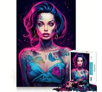 Puzzle de sorcière néon Sexy 1000 pièces pour Adolescents, Jouet Intelligent, Passe-Temps à la Maison, découpe précise, Cadeau attentionné 38x26cm