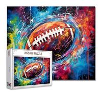 Puzzle de sport de rugby Graffiti Street Art 1000 pièces Puzzle de sport pour adultes Cadeau unique pour garçon et homme Art du ballon Jouet Puzzles Parfait pour les soirées de jeux Décoration murale