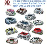 Puzzle de stade en papier 3D pour les fans de football passionnés et loyaux pour encourager votre équipe à domicile, idéal pour la rentrée scolaire 05 Emirats,01 Camp Nou,02 Bernabéu,03 Anfield,04Old