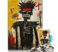 Puzzle de Style Basquiat 1000 pièces pour Adultes, Difficile à compléter mais Amusant et Humoristique avec Affiche et fiche de Questions-réponses Assorties 50x75cm