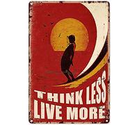 Puzzle de surf surfeur de 500 pièces pour adultes - Think Less Live More - Puzzle en bois amusant pour soulager le stress - Jouets pour décoration d'intérieur et de salon