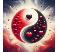Puzzle de Tai Chi Amour Coeur pour Adultes,300 pièces,35x35 cm Puzzle de Bricolage Artistique pour Décoration de la Maison, Jeu éducatif Challenge Toy Puzzles pour Adultes