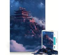 Puzzle de Temple Japonais Ancien 1000 pièces Jeu de réflexion de qualité supérieure,découpé au Laser Exercice Mental Calme à Faire à la Maison (38x52cm)