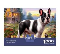 Puzzle de Terrier de Boston 1000 Pièces, Papier Recyclé, Bouledogue Français, Paysage Rural, Puzzle pour Adultes, Cadeau Amusant, Activité à Domicile, Anti - Stress, Jeu de Famille, 38x26cm