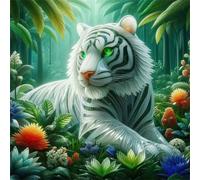 Puzzle de Tigre de la Jungle pour Adultes,300 pièces,35x35 cm Puzzle de Bricolage Artistique pour Décoration de la Maison, Jeu éducatif Challenge Toy Puzzles pour Adultes