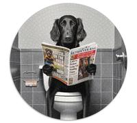 Puzzle de Toilettes Flat Coated Retriever 1000 pièces Puzzle Rond 1000 pièces pour Adultes Décoration Artistique DIY Cadeau d'anniversaire idéal 67,5 x 67,5 cm
