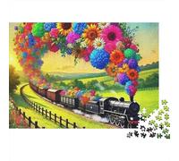 Puzzle de Train à Vapeur,Motif Floral Marin et tentacules,1000 pièces,Carton Robuste,Anti-Stress,idéal pour se détendre à la Maison,pour Adultes,familles,Couples et passionnés. 38 x 26 cm/1000 pièces