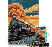 Puzzle de Train Ancien pour Adultes, 1000 pièces, Puzzle cérébral Relaxant, Image à Assembler, Cadeau de Noël (50x75cm)