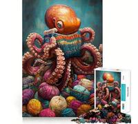 Puzzle de Tricot Pieuvre 1000 pièces, Jeu d'intelligence et de Relaxation, pièce de Collection découpée avec précision (50x75cm)