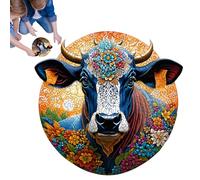 Puzzle de Vache Peint - Puzzle de Vache Highland, Rond 3D Puzzles Jouet | Outil de Collection d'art pour Les fêtes d'amis, Les réunions de Famille et Le Temps de Loisir Personnel