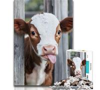 Puzzle de Vaches de Ferme pour Adultes, 1 000 pièces, Difficile à réaliser, mais Amusant et Humoristique, Cadeau d'anniversaire, Cadeaux, Art Mural 50x75cm