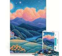 Puzzle de Village Paysage Pastel pour Adolescents, 1000 pièces, Jeu intellectuel, détente et Calme, découpe de qualité, Cadeau saisonnier (38x26cm)