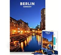 Puzzle de ville de Berlin de 1000 pièces avec bords propres Jouet d'adresse créative Passe-temps Facile Grand (38 x 52 cm)