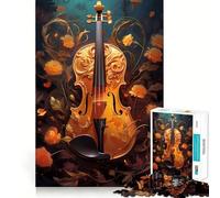 Puzzle de violoniste Vintage pour Adultes,1000 pièces,Jeu de Concentration,découpe de précision,Bords Lisses,défi Amusant pour Passer Le Temps (38x52cm)