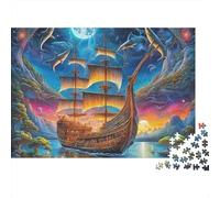 Puzzle de voilier,1000 pièces,Carton Lisse et résistant,idéal pour Un Moment de Calme en Maison de Retraite,pour Les Seniors,Les Adultes,Les familles et Les débutants.Dimensions:52x38cm.
