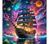 Puzzle de Voilier Spatial coloré pour Adultes,300 pièces,35x35 cm Puzzle de Bricolage Artistique pour Décoration de la Maison, Jeu éducatif Challenge Toy Puzzles pour Adultes