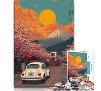Puzzle de Voiture de Sport du Mont Fuji pour Adultes, 1 000 pièces, pour Tuer Le Temps en Vacances avec des pièces de Formes aléatoires entièrement emboîtables (38x26cm)