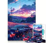 Puzzle de Voitures de Sport sous Un Ciel étoilé pour Adolescents, 1000 pièces, Jeu de logique Transparent, Divertissement paisible, découpe Parfaite, Surprise chaleureuse 50x75cm