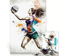 Puzzle de Volley-Ball Aquarelle 1000 pièces Entraînement cérébral Amusant Découpe Nette Composants Robustes Divertissement captivant pour des Moments de détente à la Maison (38x52cm)