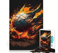 Puzzle de Volley-Ball Aquarelle 1000 pièces,Jeu de Construction sans Espace,Ajustement Parfait,activité gratifiante pour Les Jours de Pluie (38x26cm)