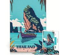 Puzzle de Voyage à Bangkok, Thaïlande, 1000 pièces, pour Adolescents améliore la mémoire, se détend et s’Amuse Bords Nets, Cadeau Unique 38x26cm