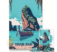 Puzzle de Voyage à Bangkok, Thaïlande, pour Adultes, 1000 pièces, Jeu de réflexion Stimulant, apaisement de l'esprit, Collection d'œuvres d'art aux découpes nettes 38x52cm