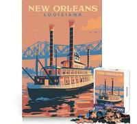 Puzzle de Voyage à la Nouvelle-Orléans pour Adultes, 1000 pièces, Casse-tête analytique, Loisirs, évasion, Cadeau saisonnier (50x75cm)
