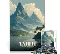 Puzzle de Voyage à Tahiti, Polynésie française, 1000 pièces pour Adultes, Un Cadeau mémorable et Stimulant pour se remémorer Le passé (38x52cm)