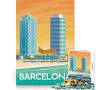 Puzzle de Voyage Barcelone pour Adultes, 1000 pièces, Stimulant l'intellect et l'habileté, pour Un Moment de détente agréable, idéal comme Cadeau significatif (38x26cm)