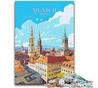 Puzzle de Voyage Bavière Munich 1000 pièces pour Adultes et Adolescents, Jeu Stimulant et Jeu en Famille, Cadeau d'anniversaire, décoration Murale 1000 pièces (26x38cm)