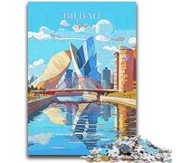 Puzzle de Voyage Bilbao en Espagne, 1000 pièces pour Adolescents, Jeu Familial Anti-Stress, défi Difficile, Cadeaux pour Amis et Famille, 1000 pièces (50x75cm)