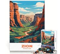 Puzzle de Voyage du Parc National de Zion, 1000 pièces, pour Adolescents, développement de la capacité d'analyse, évasion sereine, Assemblage serré, Cadeau de Vacances (38x26cm)