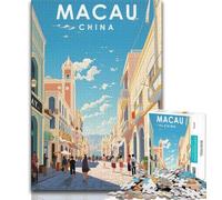 Puzzle de Voyage Macao Chine 1000 pièces pour Adultes et Adolescents, Staycation Kill Time, Chaque pièce est Unique - Jeu Familial Stimulant et Amusant 50x75cm