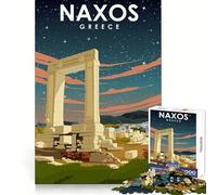 Puzzle de Voyage Naxos Grèce 1000 pièces pour Adolescents Découpe Laser Améliore la mémoire Attente agréable Pendant Les Moments de détente Surprise d'anniversaire (38x52cm)